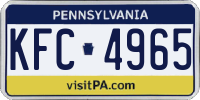 PA license plate KFC4965