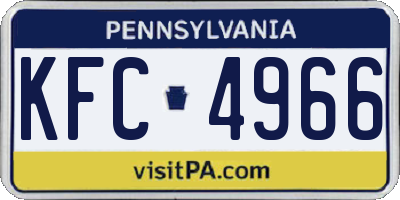 PA license plate KFC4966