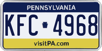 PA license plate KFC4968