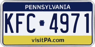 PA license plate KFC4971