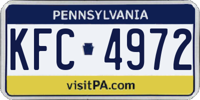 PA license plate KFC4972