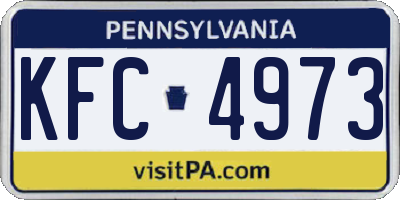 PA license plate KFC4973