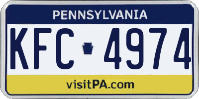 PA license plate KFC4974