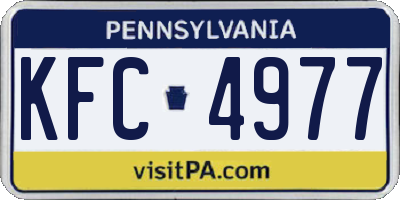 PA license plate KFC4977