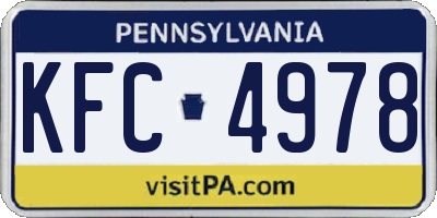 PA license plate KFC4978