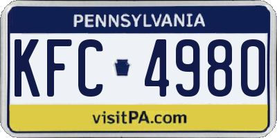 PA license plate KFC4980