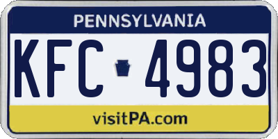 PA license plate KFC4983
