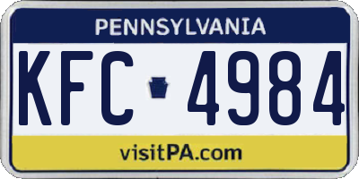 PA license plate KFC4984