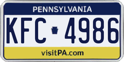 PA license plate KFC4986