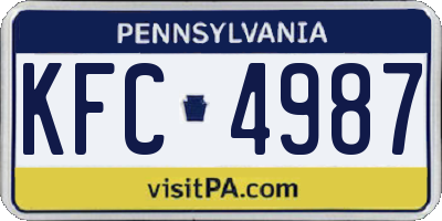 PA license plate KFC4987