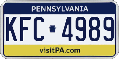 PA license plate KFC4989