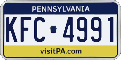 PA license plate KFC4991