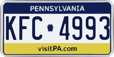 PA license plate KFC4993