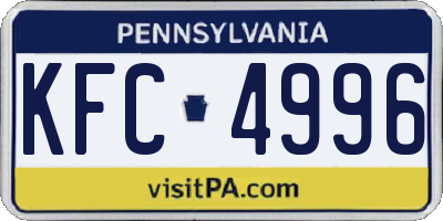 PA license plate KFC4996
