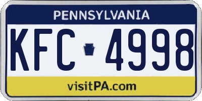 PA license plate KFC4998