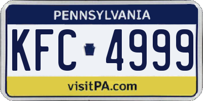 PA license plate KFC4999