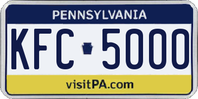 PA license plate KFC5000