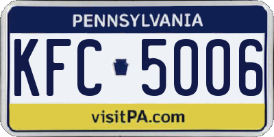 PA license plate KFC5006