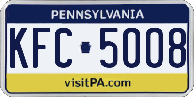 PA license plate KFC5008