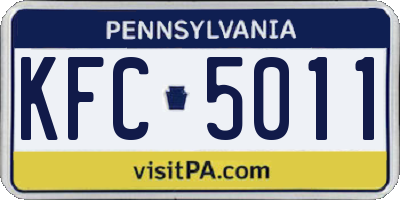 PA license plate KFC5011