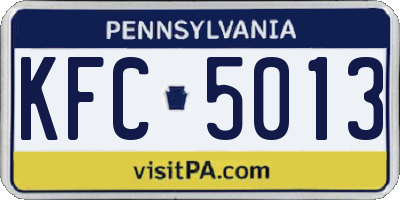 PA license plate KFC5013