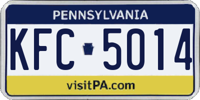 PA license plate KFC5014
