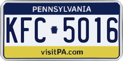 PA license plate KFC5016