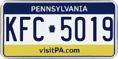 PA license plate KFC5019
