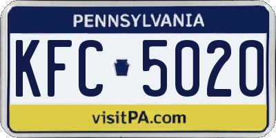 PA license plate KFC5020