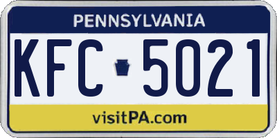PA license plate KFC5021
