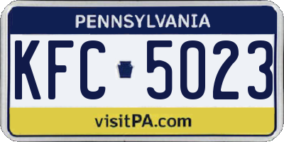 PA license plate KFC5023
