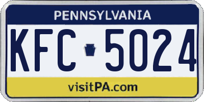 PA license plate KFC5024