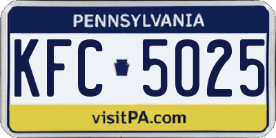 PA license plate KFC5025