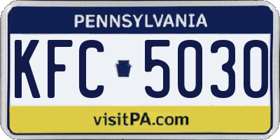 PA license plate KFC5030