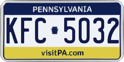PA license plate KFC5032