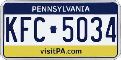 PA license plate KFC5034