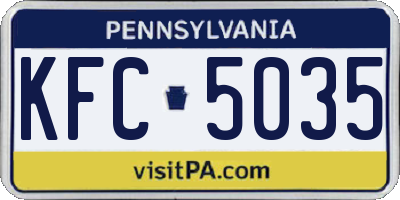 PA license plate KFC5035