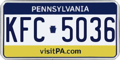 PA license plate KFC5036