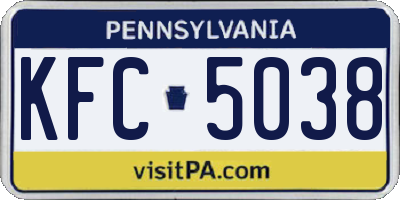 PA license plate KFC5038