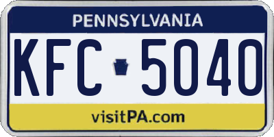 PA license plate KFC5040