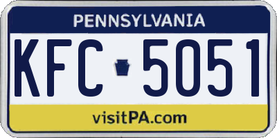 PA license plate KFC5051