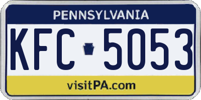 PA license plate KFC5053