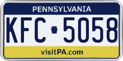 PA license plate KFC5058