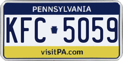 PA license plate KFC5059