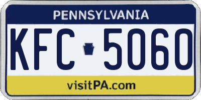 PA license plate KFC5060