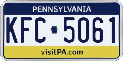 PA license plate KFC5061
