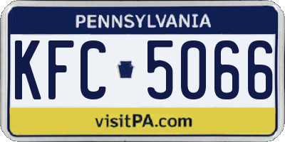 PA license plate KFC5066