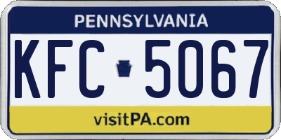 PA license plate KFC5067