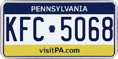 PA license plate KFC5068