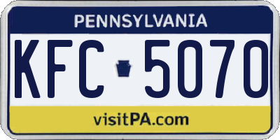 PA license plate KFC5070